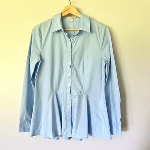 Sundance Shirt Size Medium Button Down Blouse Light Blue Cotton Collared